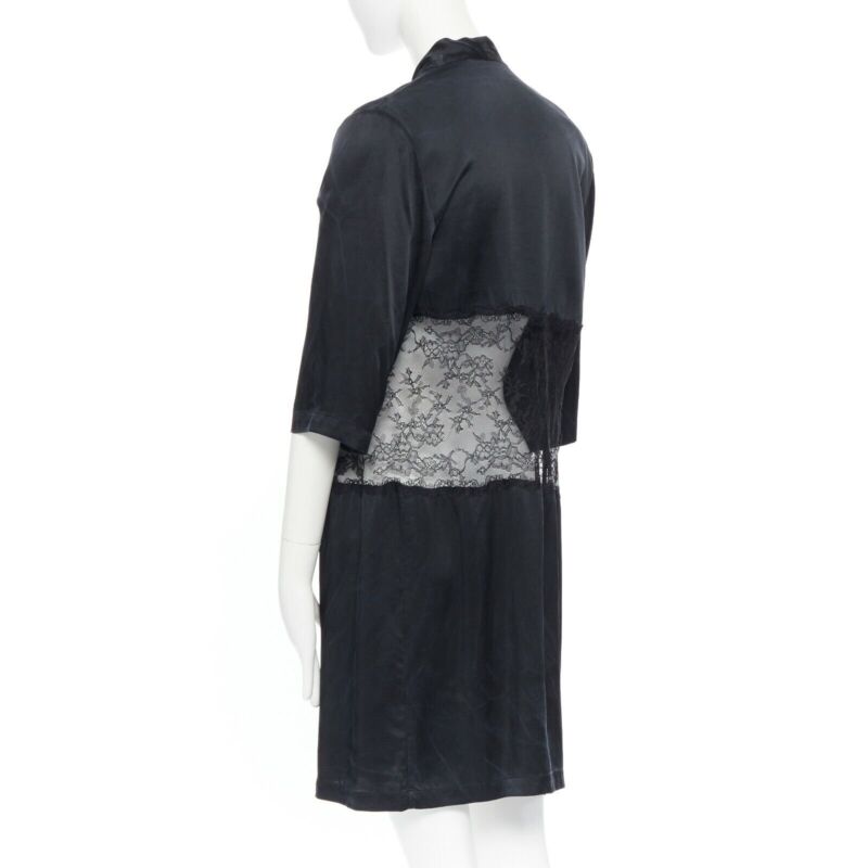 Unsigned / متعددة Black Lace Kimono Robe - Image 10