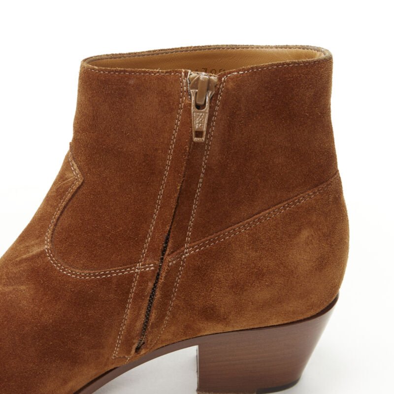 Saint Laurent Almond Toe Cuban Bootie - Image 11