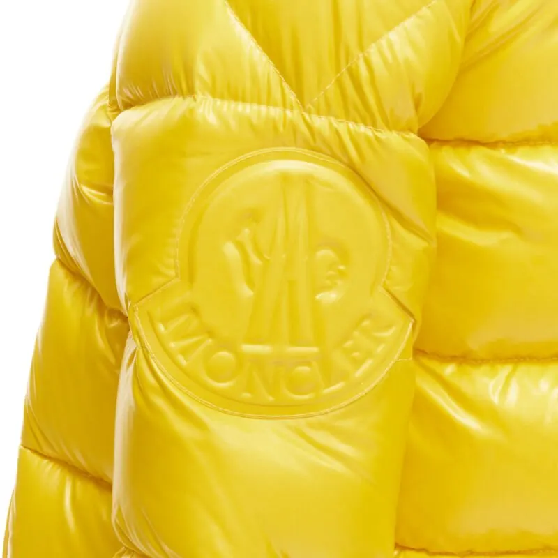 Moncler Yellow Goose Down Puffer Yellow Polyamide Never worn - Back View