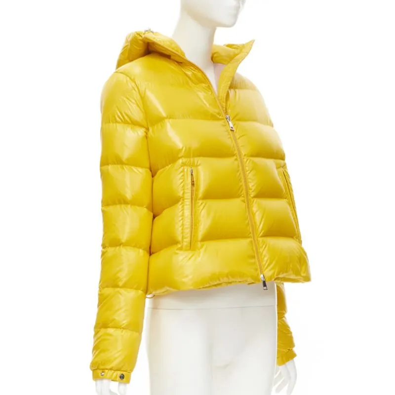 Moncler Yellow Goose Down Puffer Yellow Polyamide Never worn - Inside View