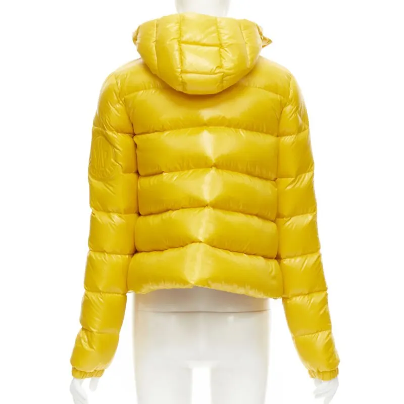 Moncler Yellow Goose Down Puffer Yellow Polyamide Never worn - Box View
