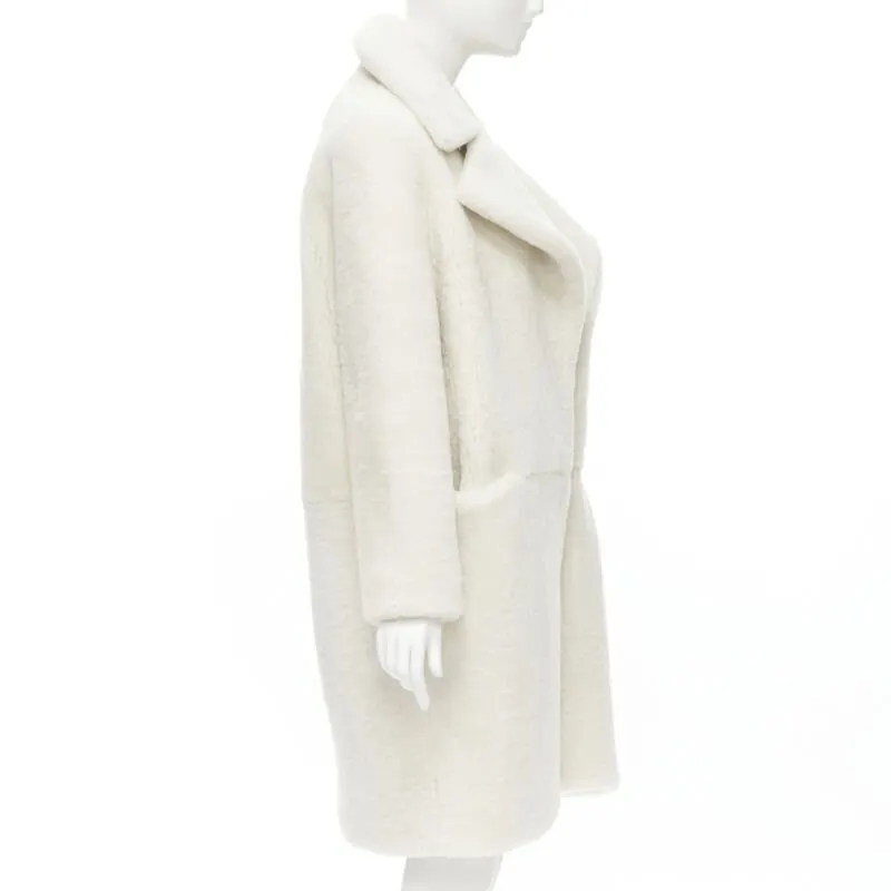 Martin Grant Oversized Teddy Coat White Leather Never worn - Model View