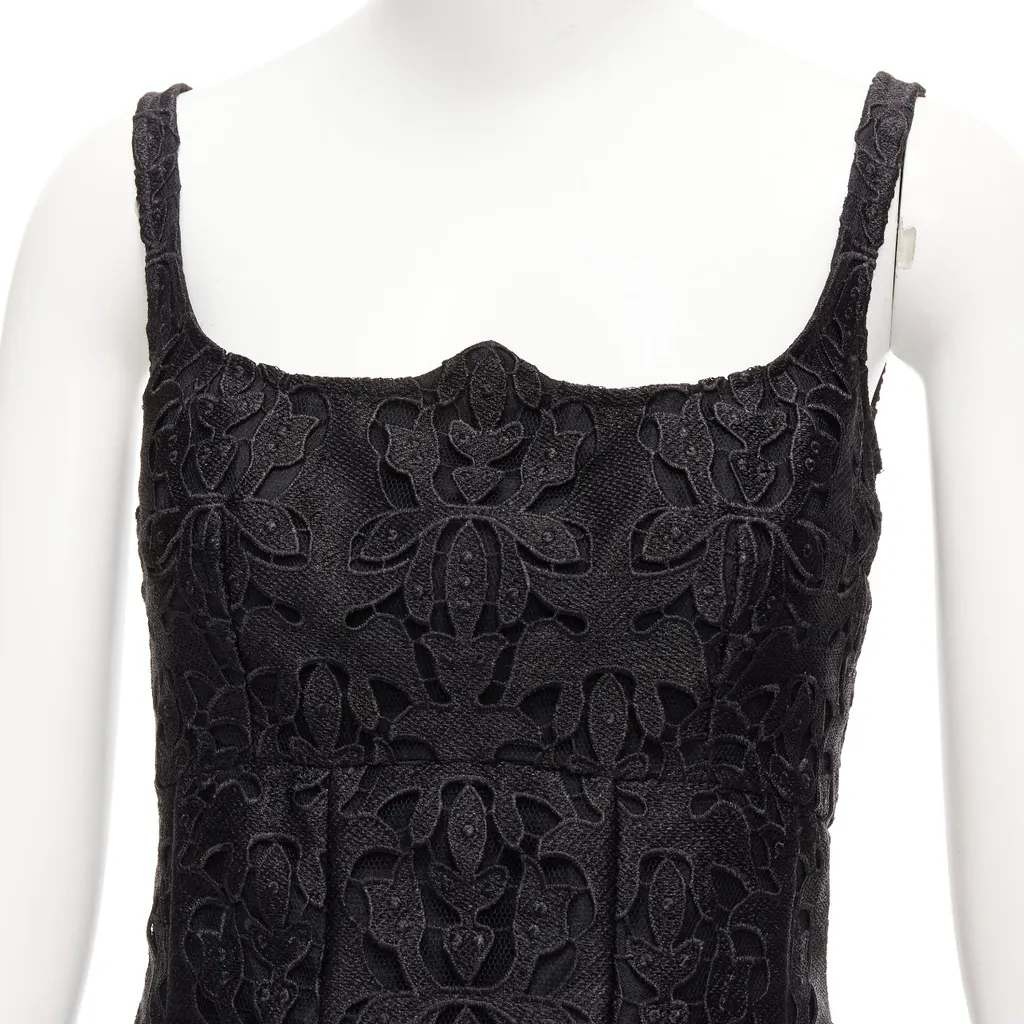 Emilia Wickstead Paisley Flared Dress Black Polyester Never worn, with tag - Back View