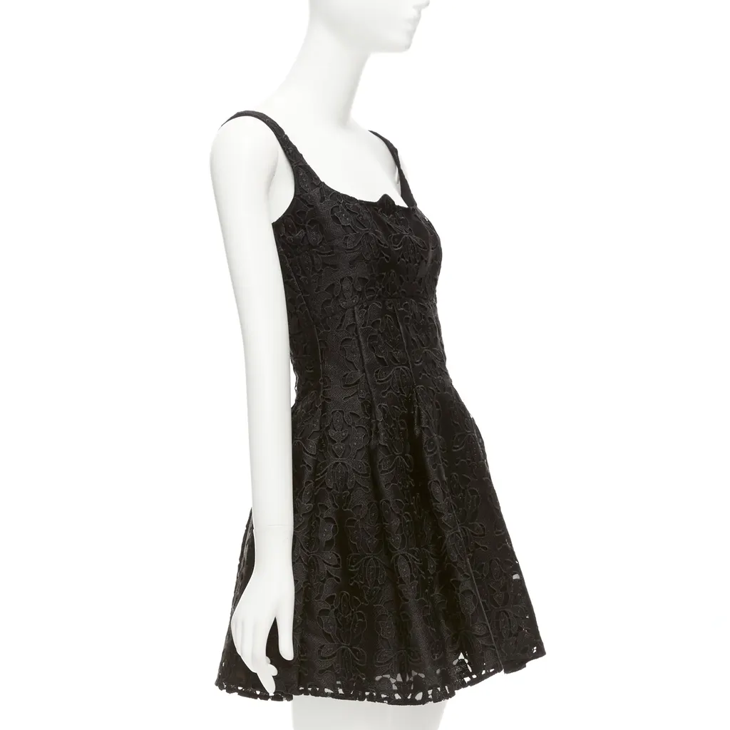 Emilia Wickstead Paisley Flared Dress Black Polyester Never worn, with tag - Inside View
