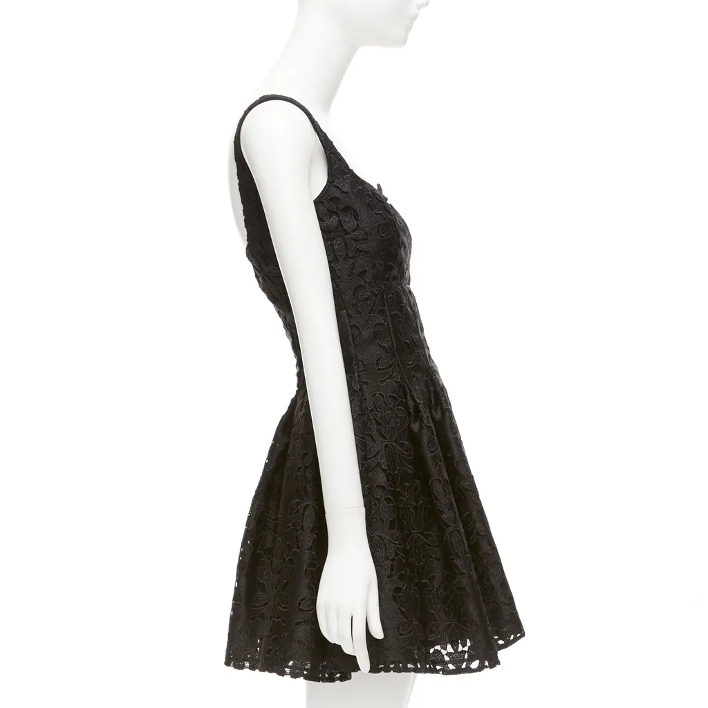 Emilia Wickstead Paisley Flared Dress Black Polyester Never worn, with tag - Model View