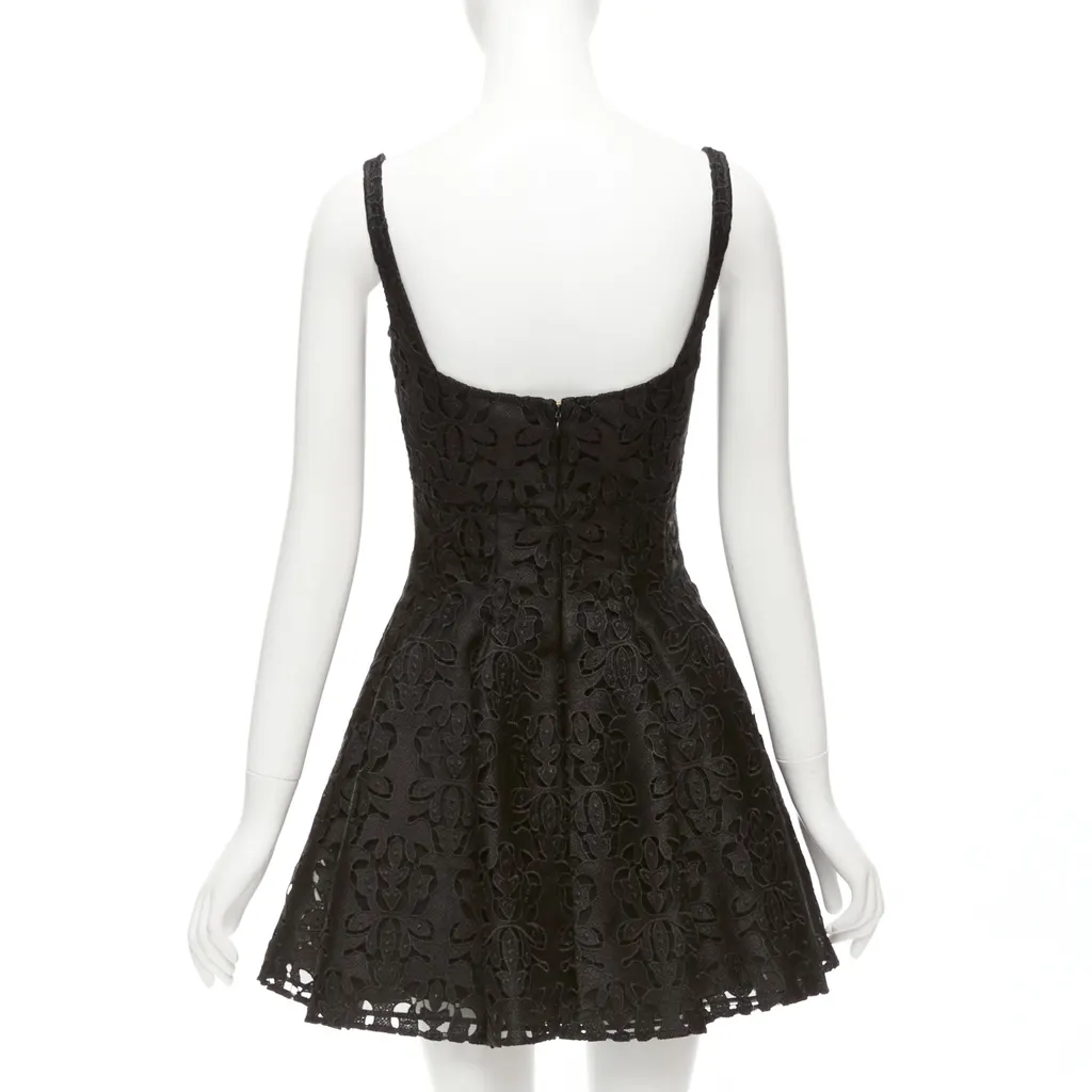 Emilia Wickstead Paisley Flared Dress Black Polyester Never worn, with tag - Box View
