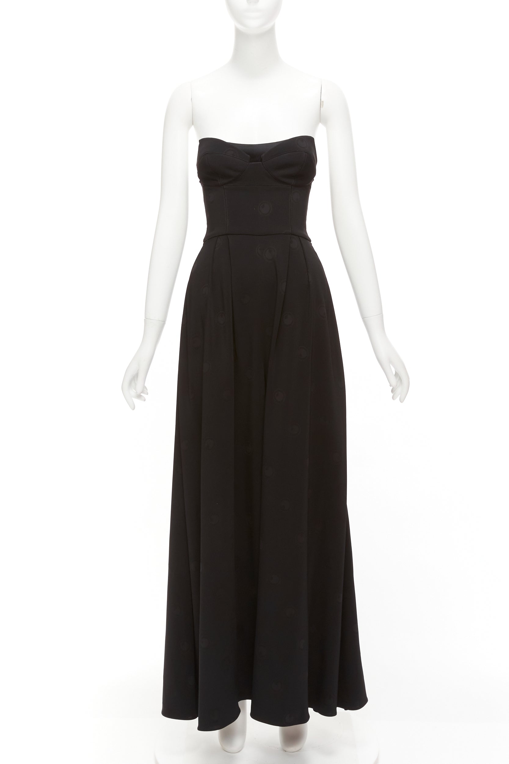 Brandon Maxwell Dotted Corset Jumpsuit