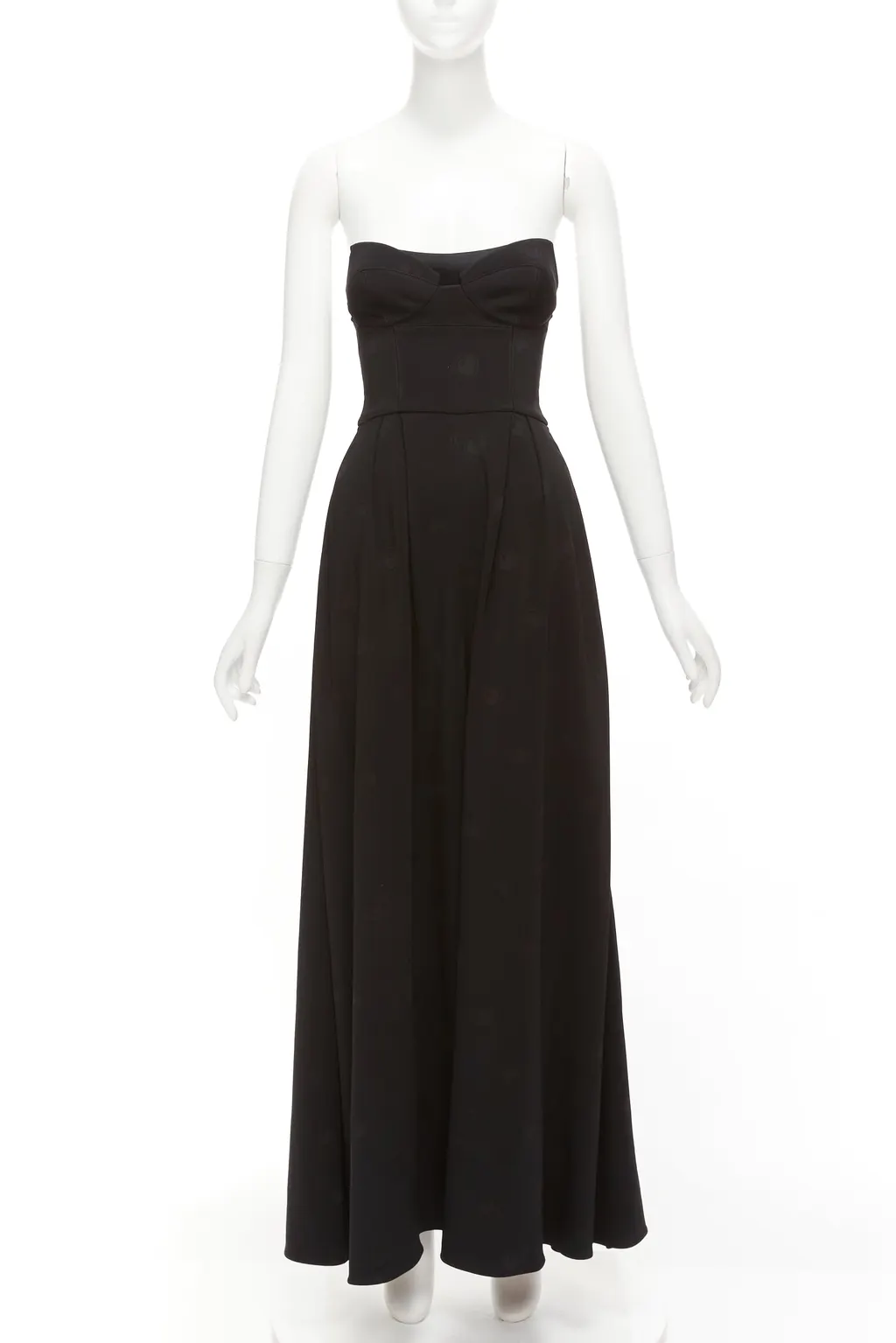 Brandon Maxwell Dotted Corset Jumpsuit Black Viscose Never worn - Front View