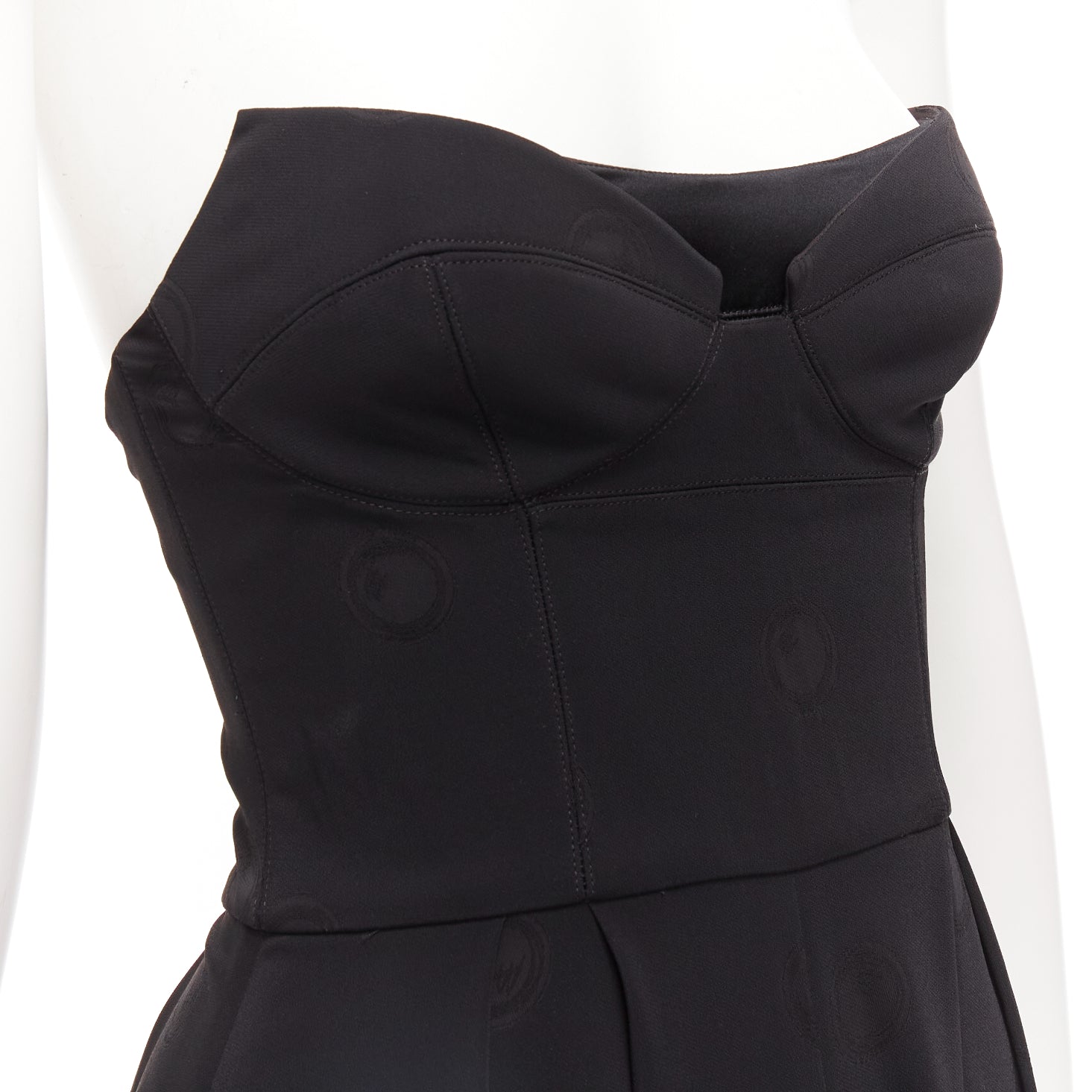 Brandon Maxwell Dotted Corset Jumpsuit - Back view