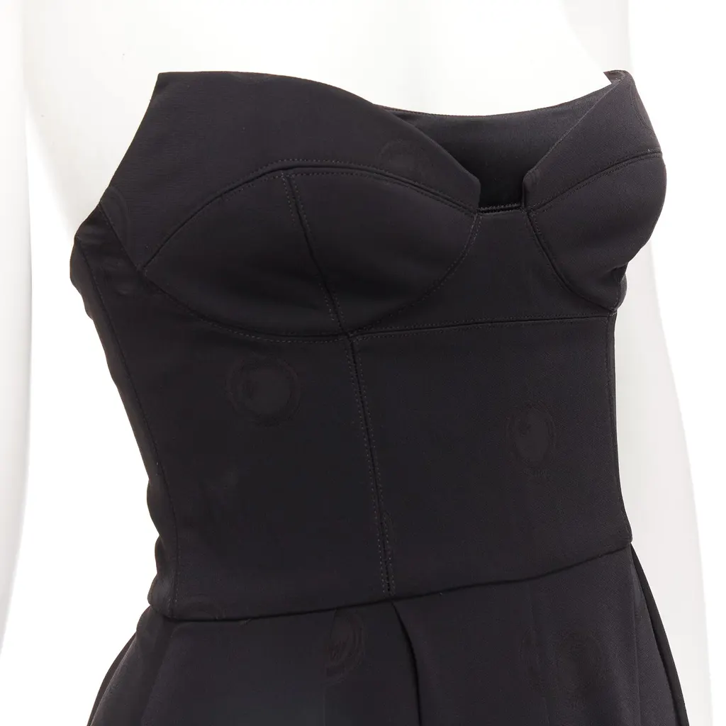 Brandon Maxwell Dotted Corset Jumpsuit Black Viscose Never worn - Back View