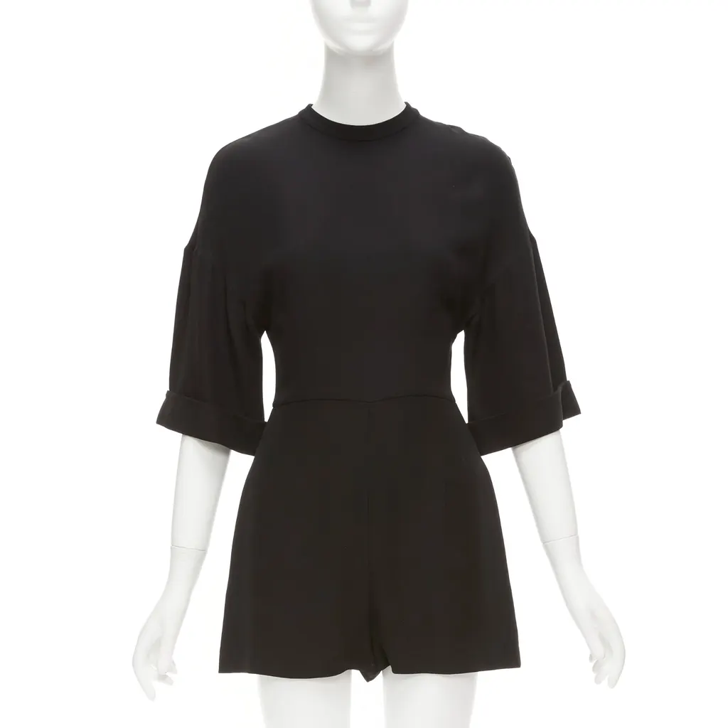 Valentino Silk Bell Playsuit Black Silk Very good - Front View