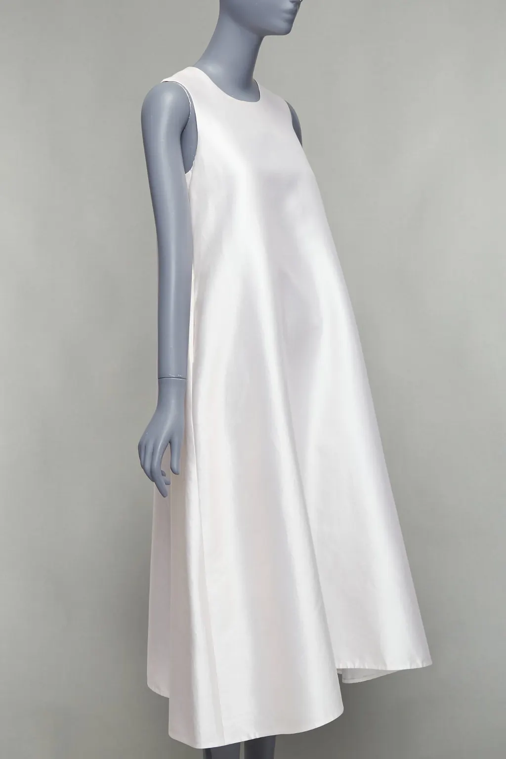Melitta Baumeister Bow Back Tent Dress Beige Silk Good - Inside View
