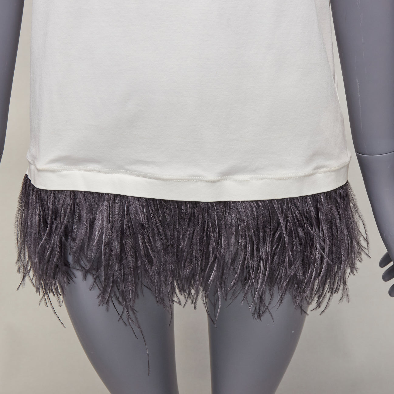 Jil Sander Feather Trim Tee - Back view