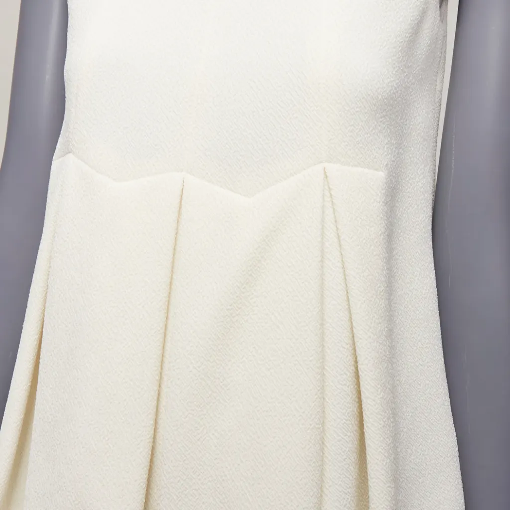 Emilia Wickstead Pleated Peplum Top Beige Polyester Very good - Back View