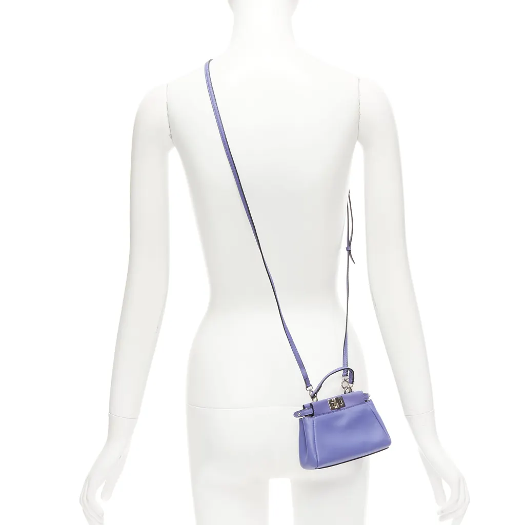 Fendi Peekaboo Micro Purple Leather Good - Back View