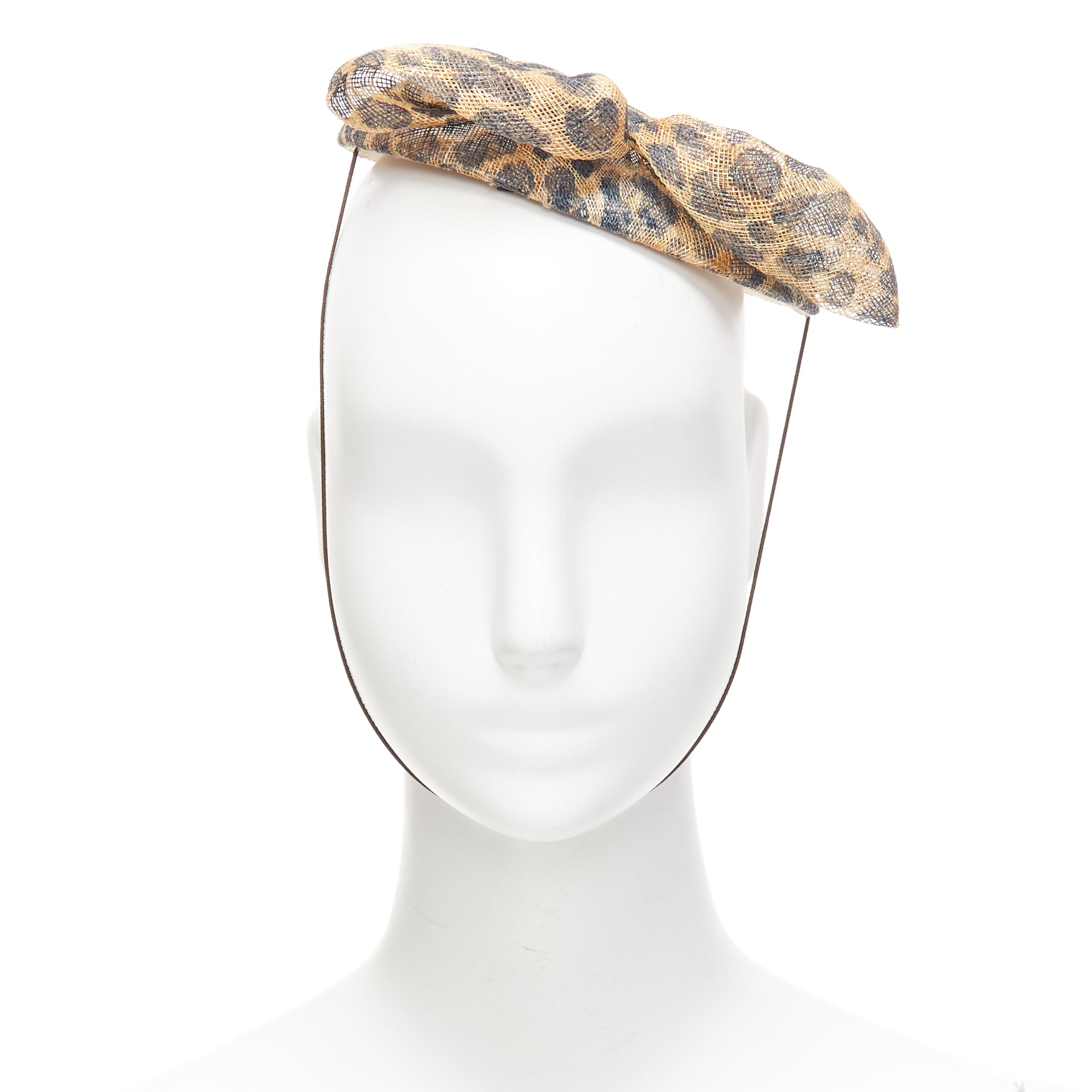 Marie Mercie Leopard Bow Fascinator