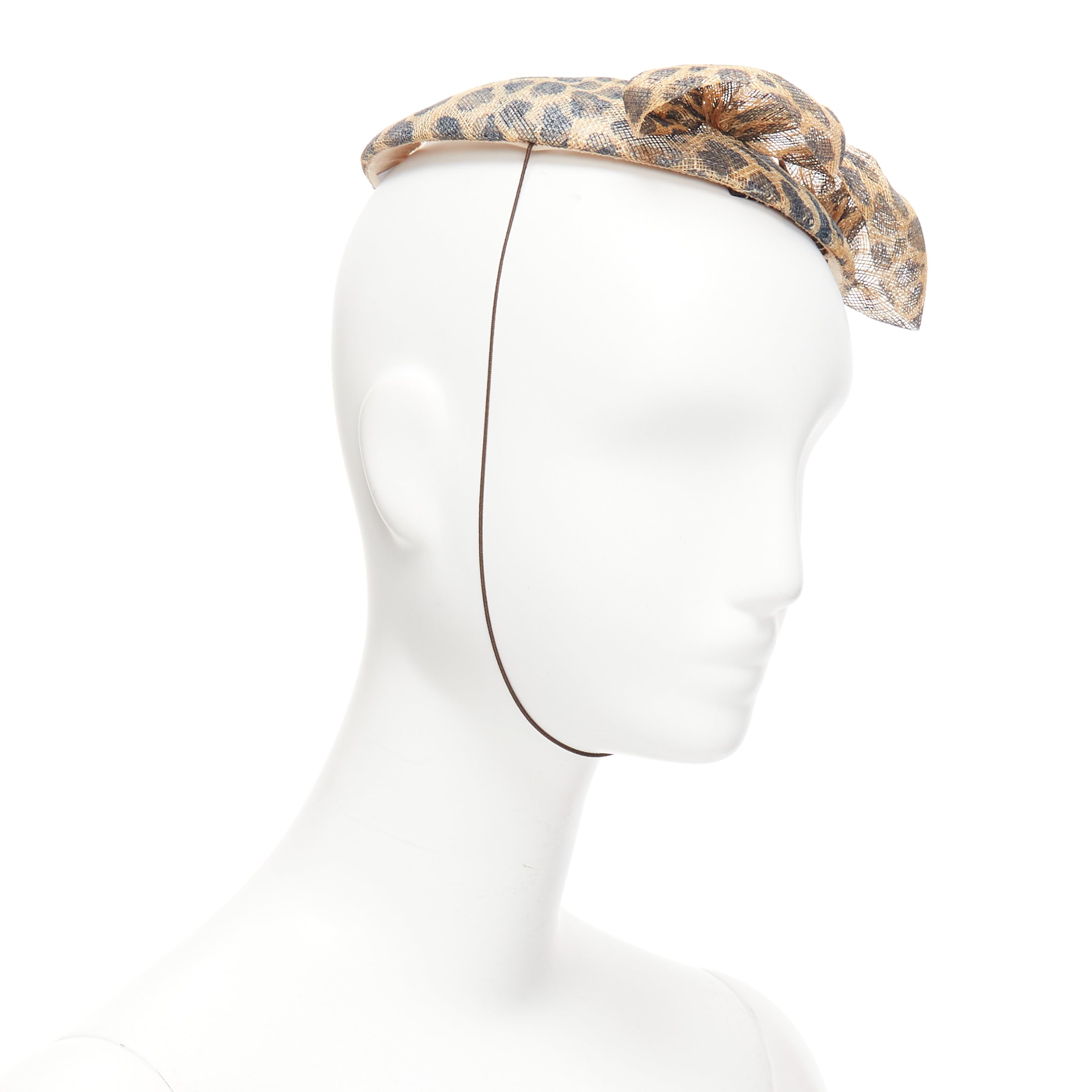 Marie Mercie Leopard Bow Fascinator - Image 6
