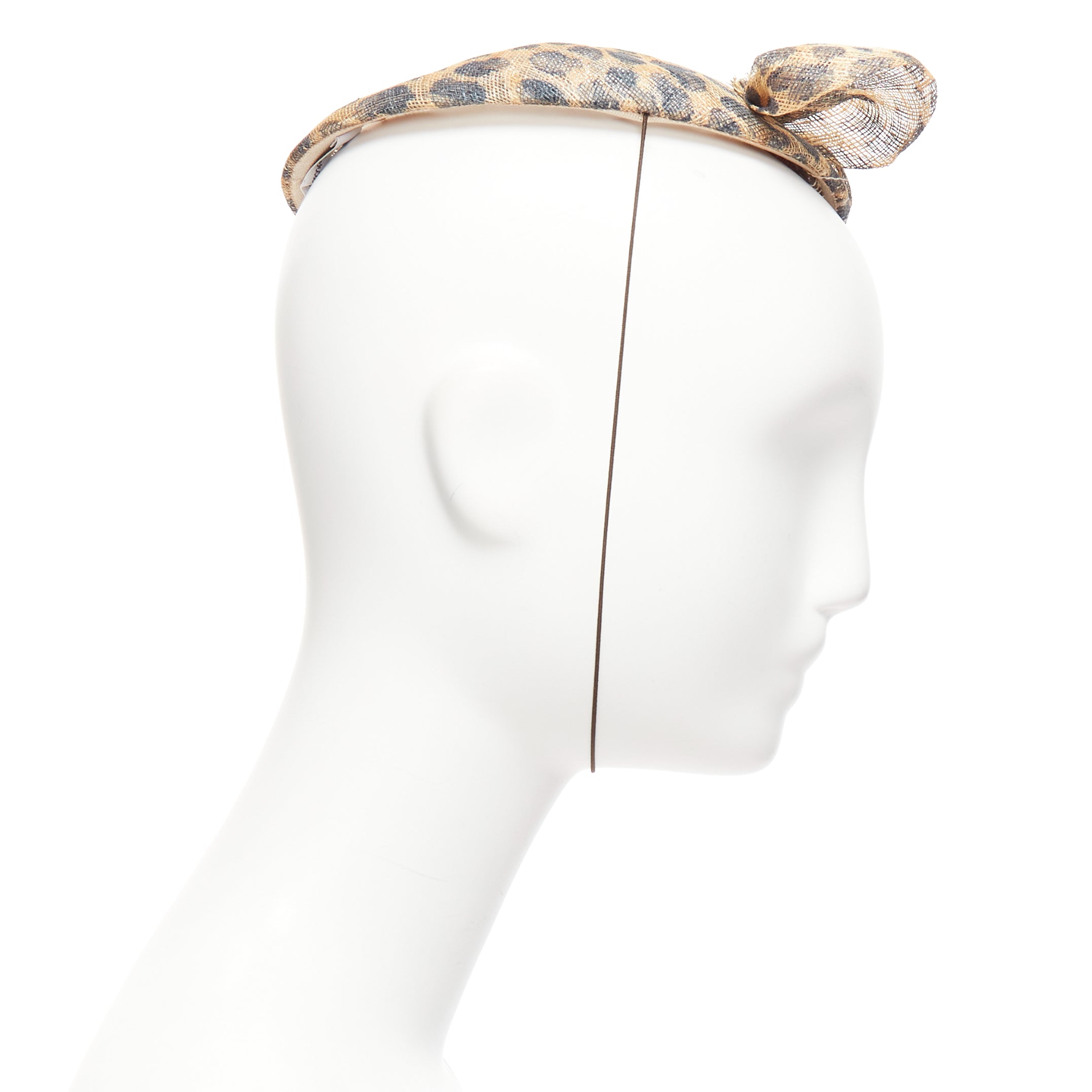 Marie Mercie Leopard Bow Fascinator - 4