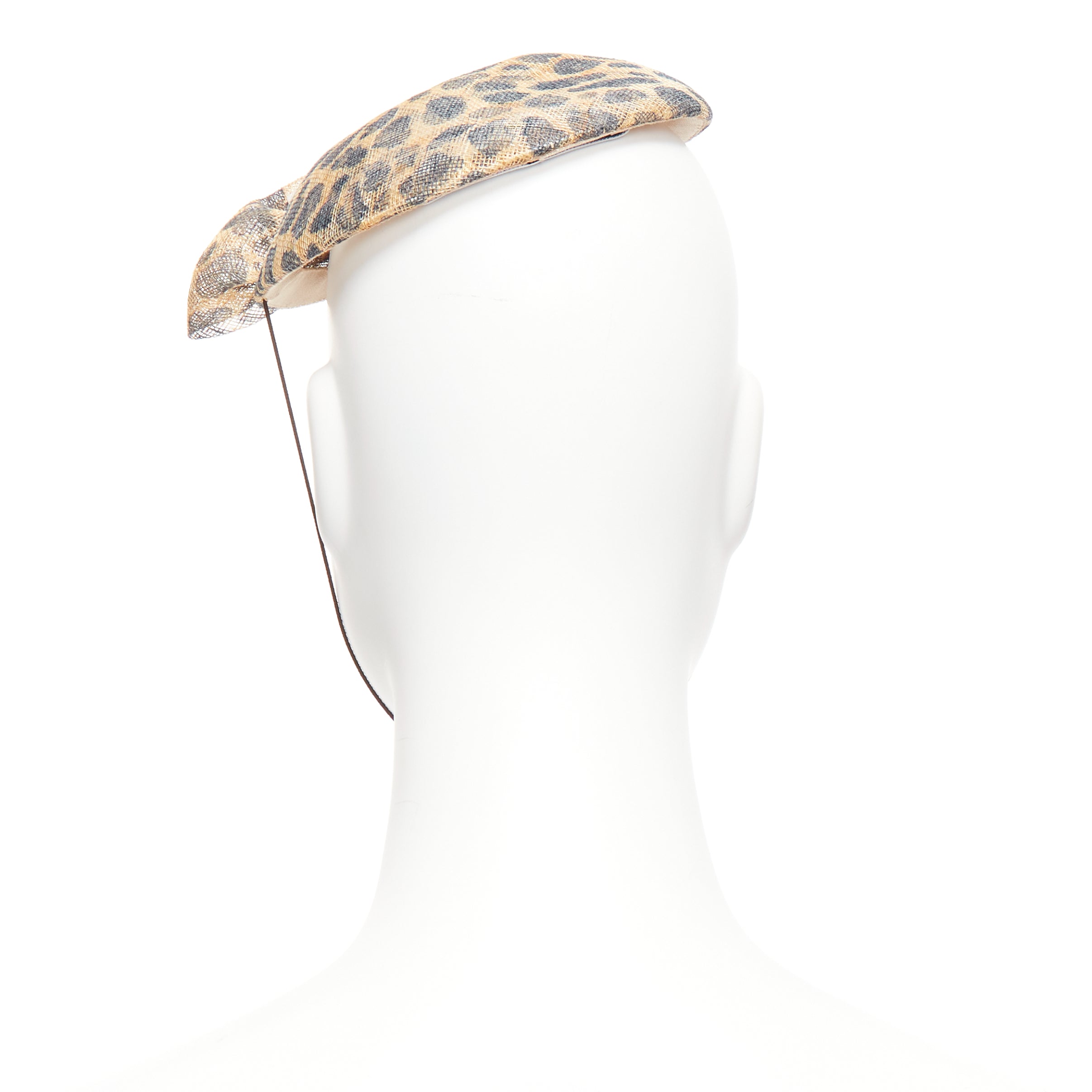 Marie Mercie Leopard Bow Fascinator - Side view