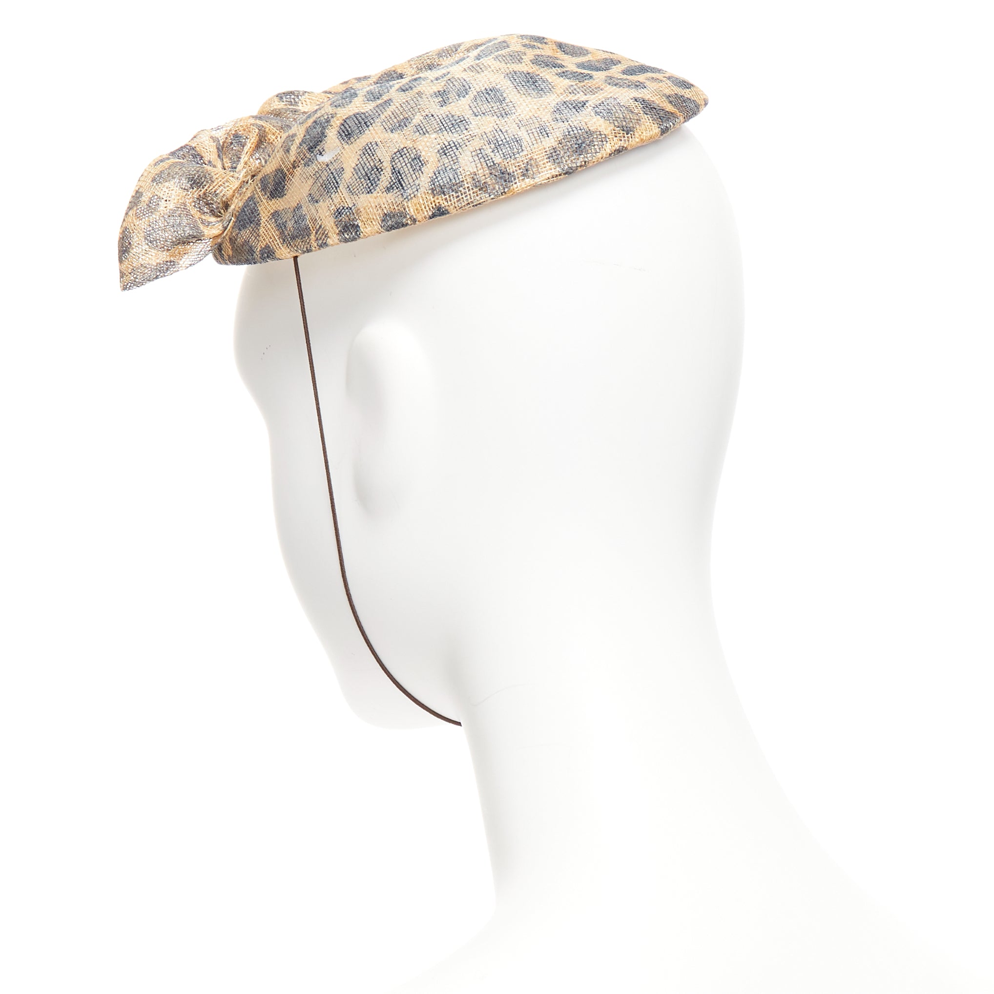 Marie Mercie Leopard Bow Fascinator - Detail 1
