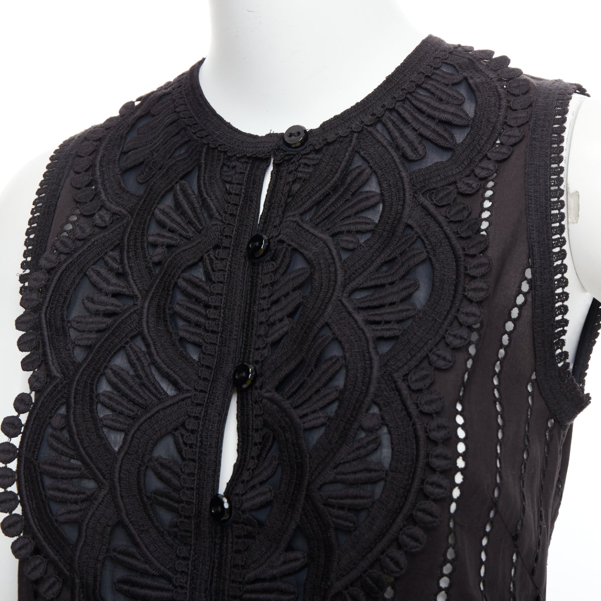 Andrew Gn Eyelet Lace Top - Back view