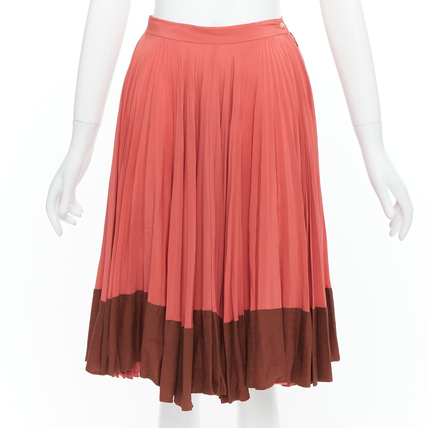 Fendi Colorblock Pleated Skirt