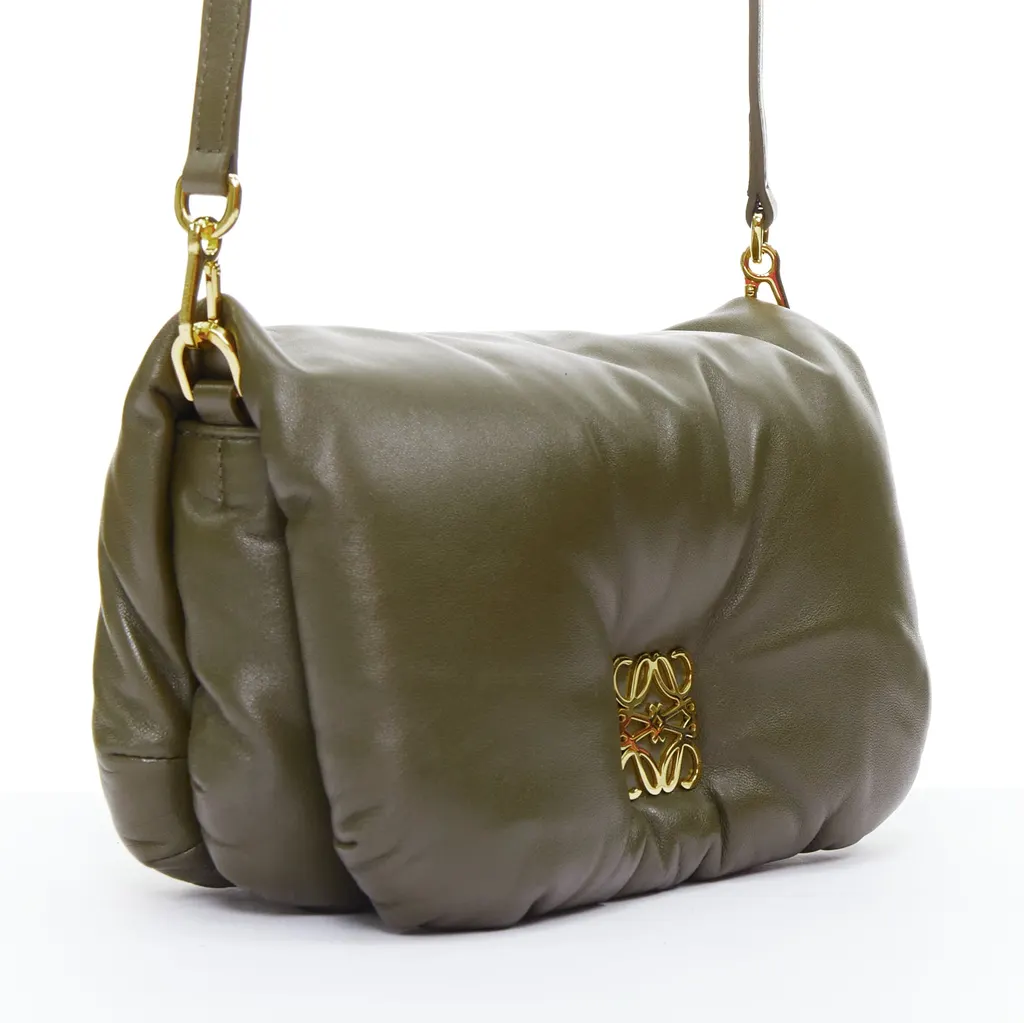 Loewe Mini Puffer Goya Khaki Leather Very good - Inside View