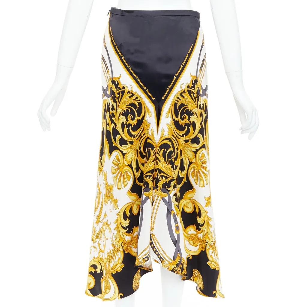 Versace Barocco Bias Skirt Black Silk Very good - Box View