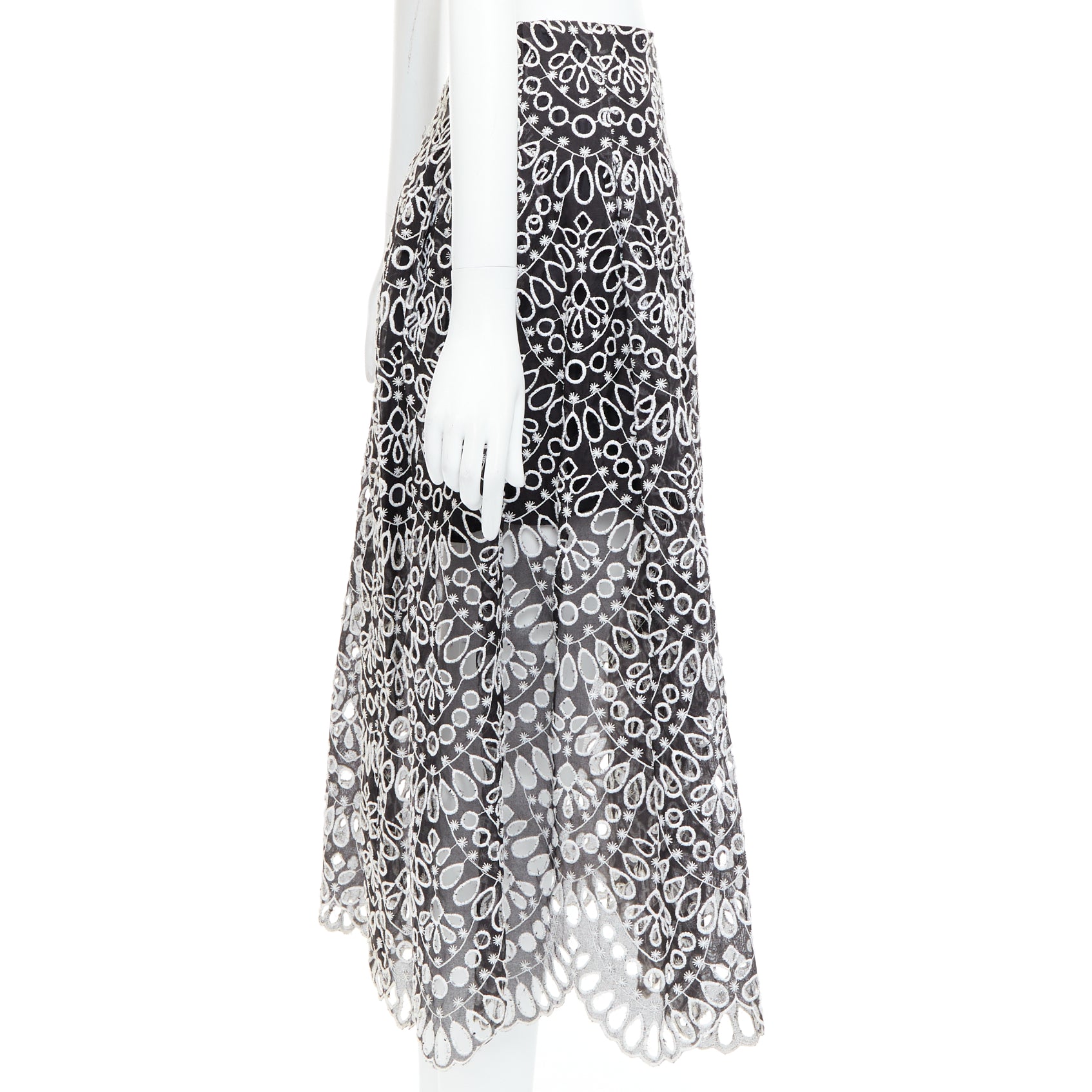 Oscar De La Renta Embroidery Anglais Skirt - 4