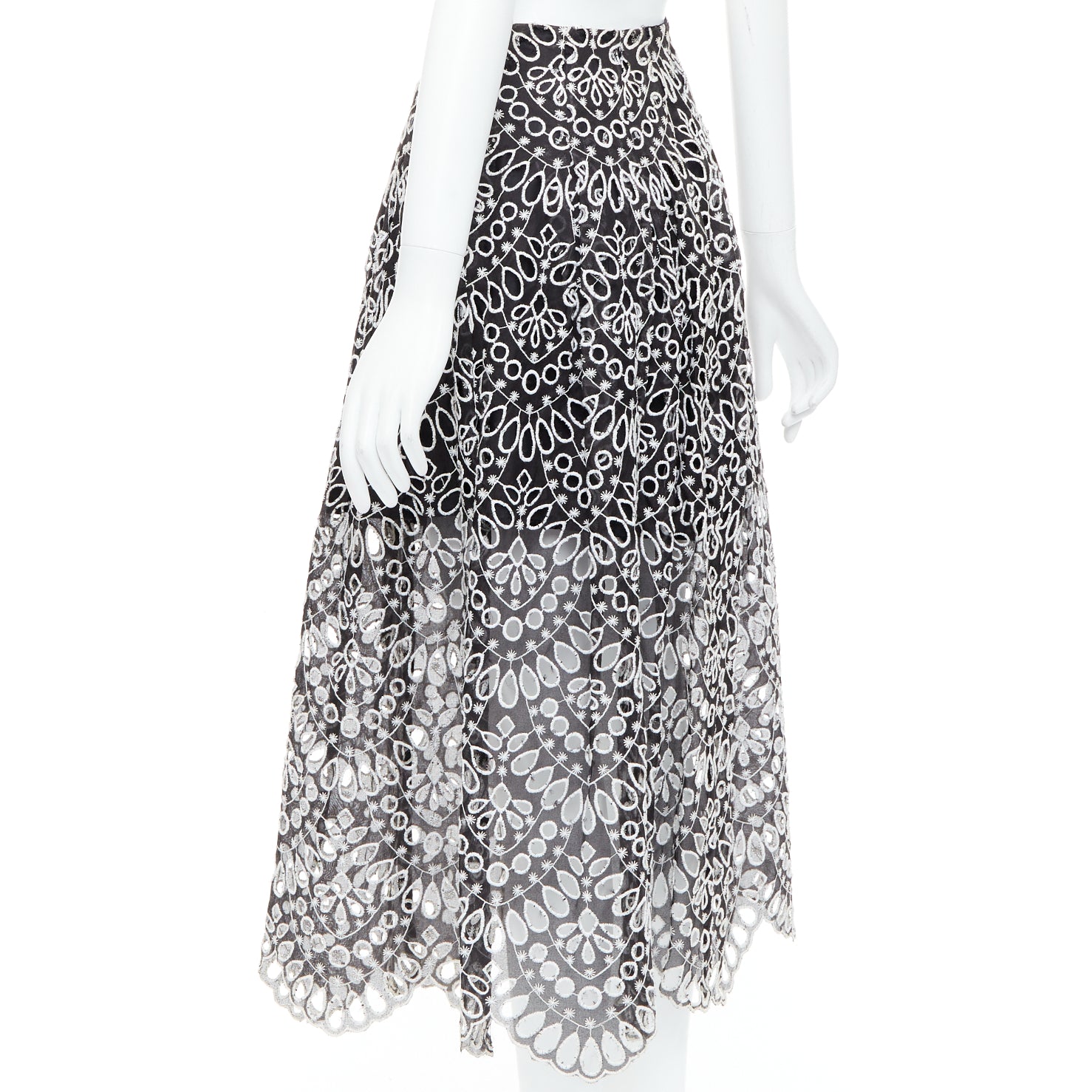 Oscar De La Renta Embroidery Anglais Skirt - Detail 1