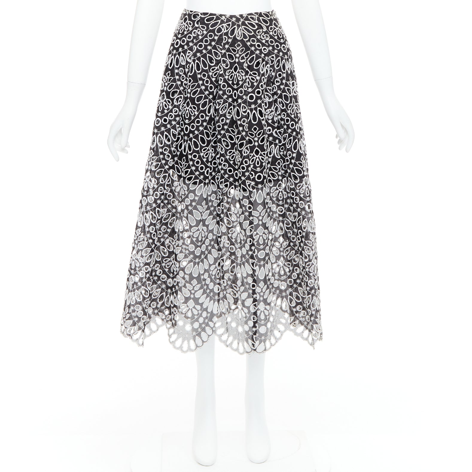 Oscar De La Renta Embroidery Anglais Skirt - Image 11