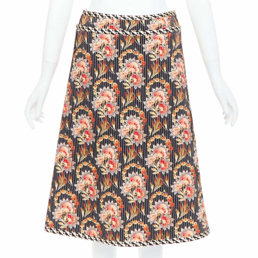 Oscar De La Renta Floral Quilted Skirt