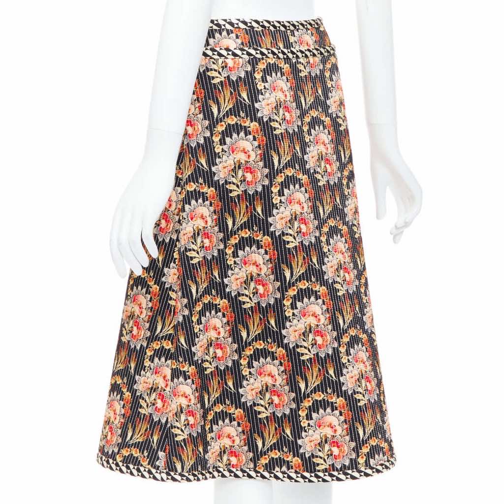Oscar De La Renta Floral Quilted Skirt - Detail 1