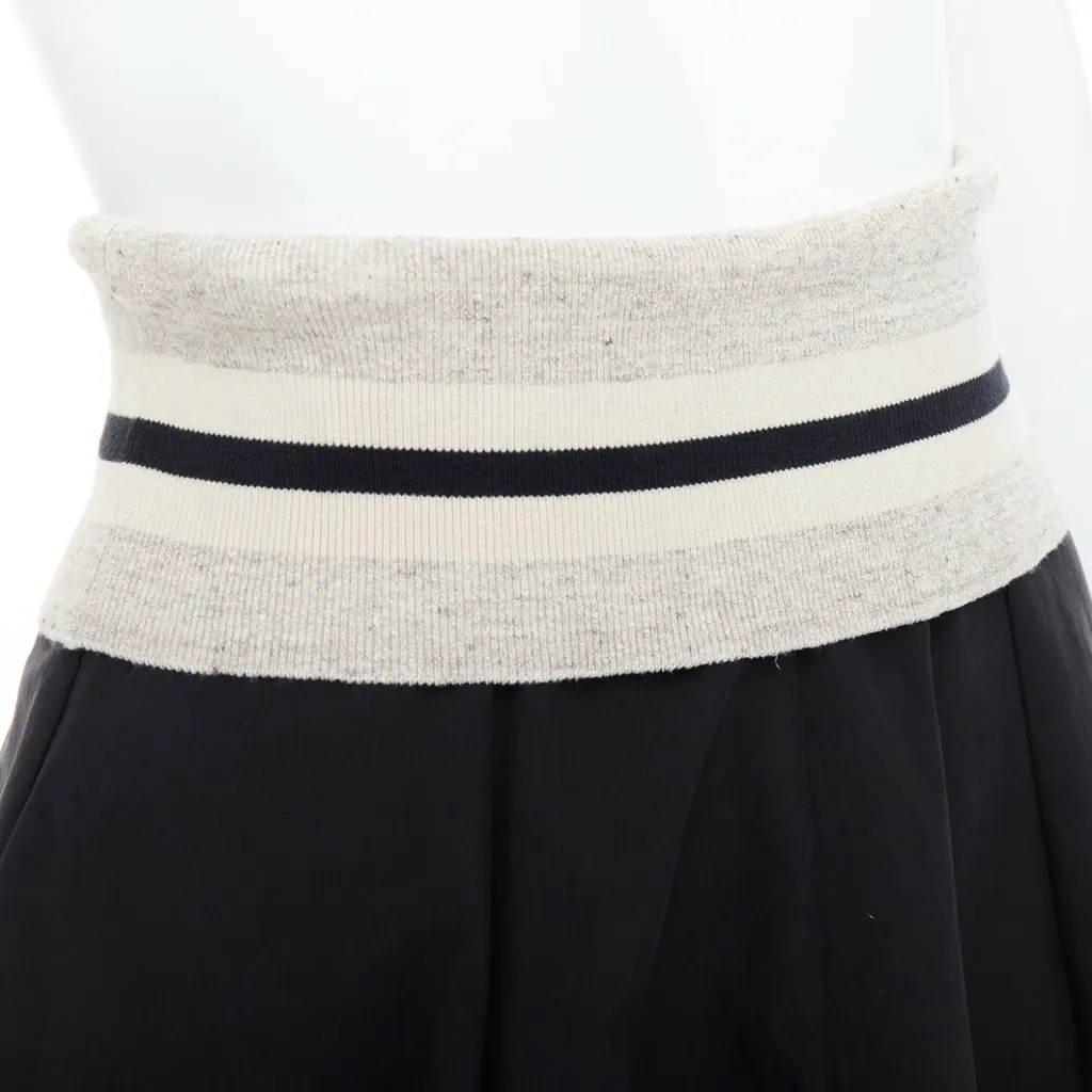 Brunello Cucinelli Foldover Waist Skirt Black Cotton Very good - Back View