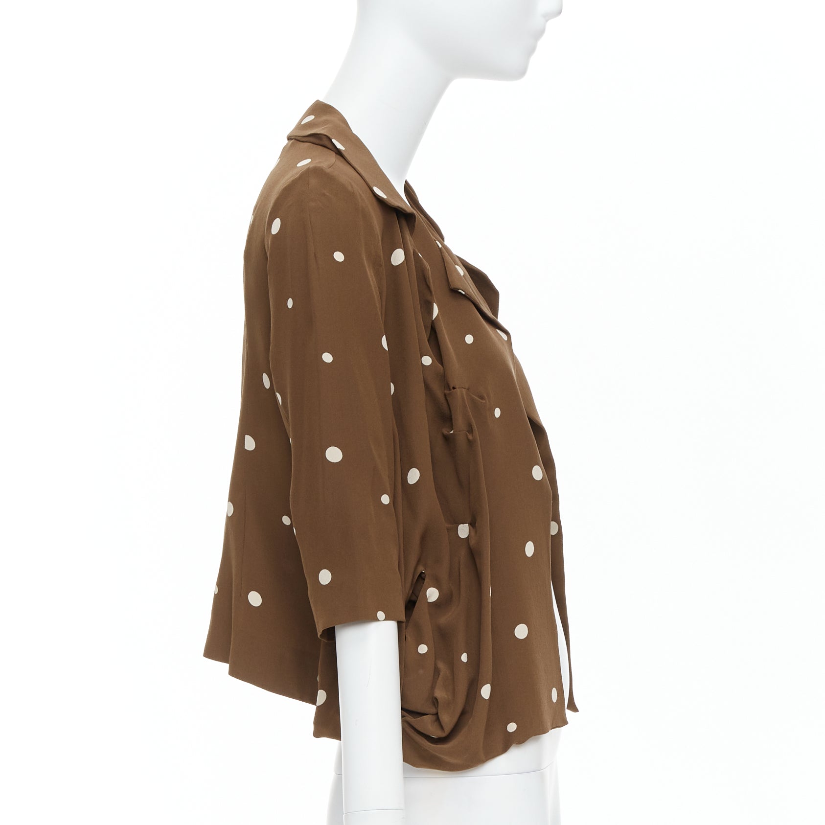 Marni Brown Polka Dot Blazer - 4