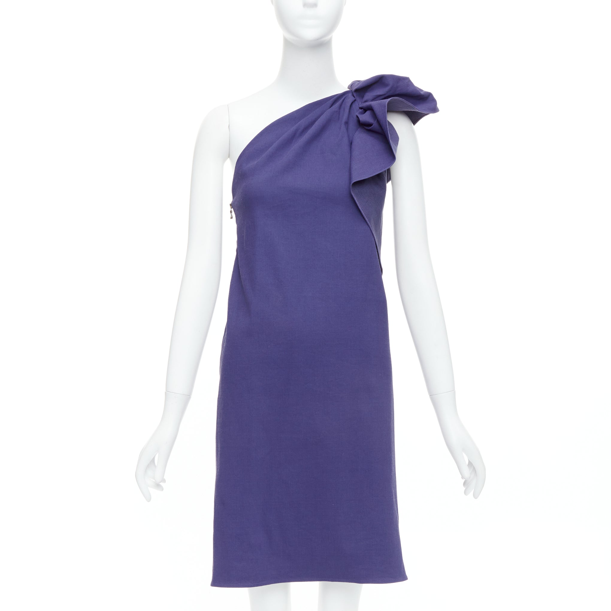 Lanvin One Shoulder Ruffle Dress