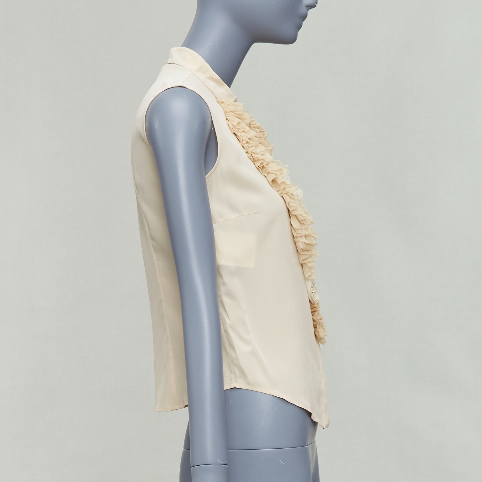 Prada Ruffle Sleeveless Shirt - 4