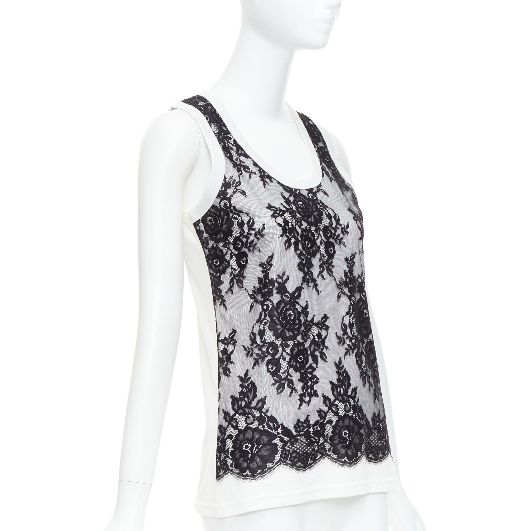 Dolce & Gabbana Lace Overlay Tank - Image 6