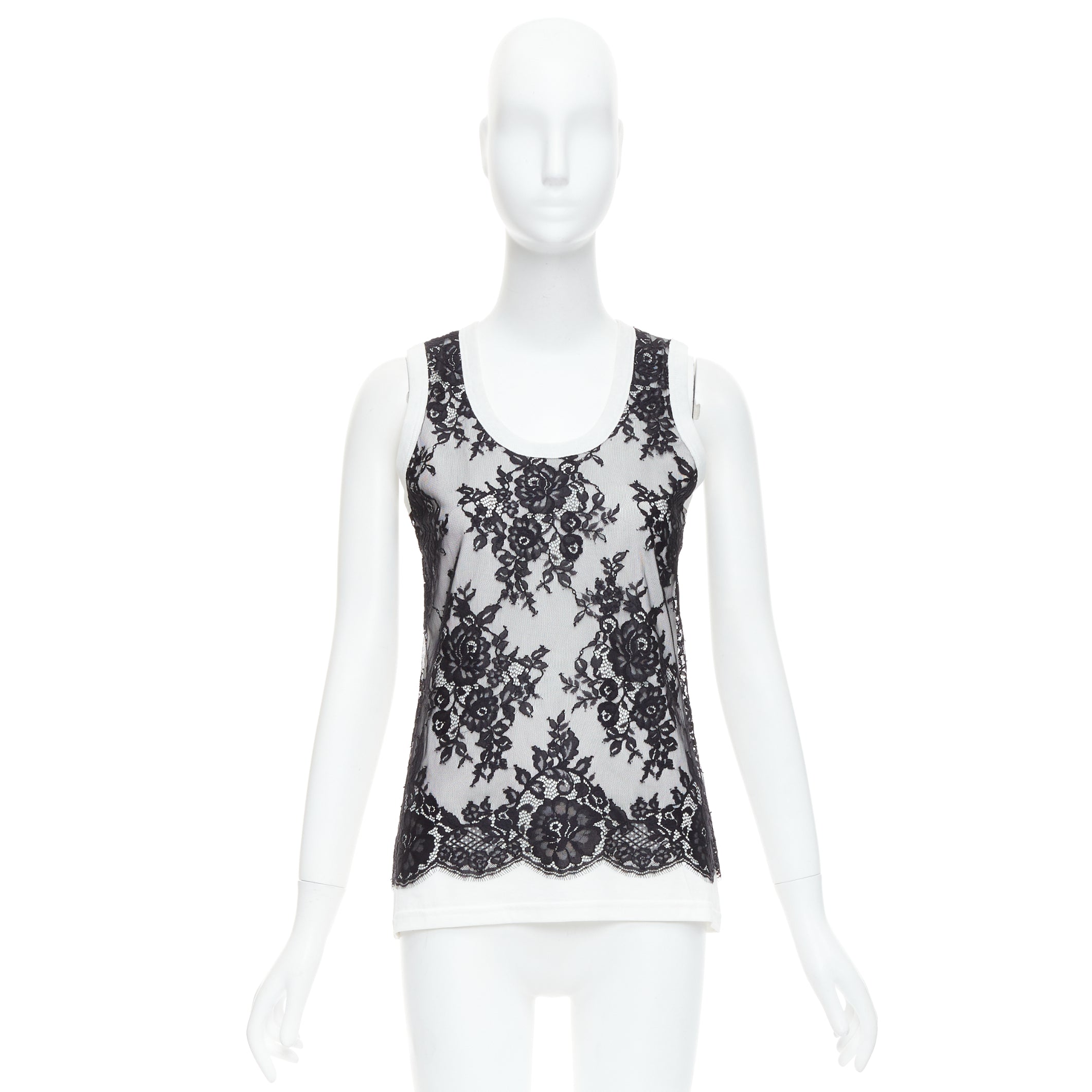 Dolce & Gabbana Lace Overlay Tank - Image 11