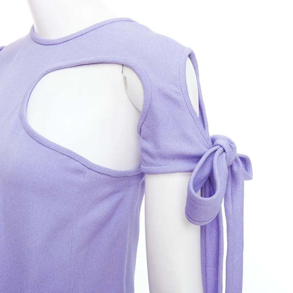 Celine Tie Sleeve Top Purple Viscose Very good - Back View