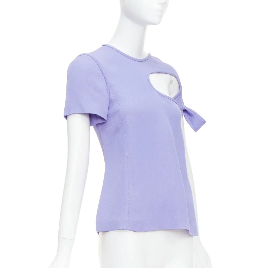 Celine Tie Sleeve Top Purple Viscose Very good - Inside View