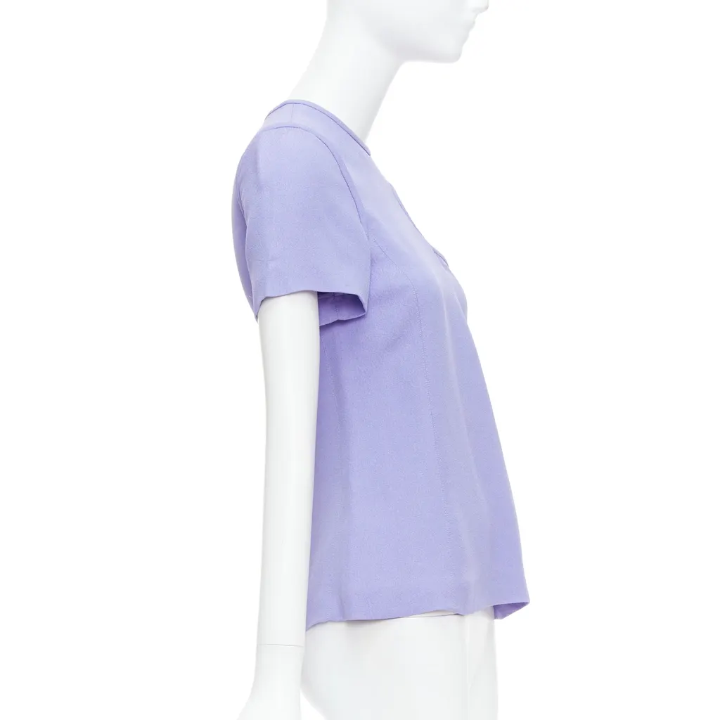 Celine Tie Sleeve Top Purple Viscose Very good - Model View