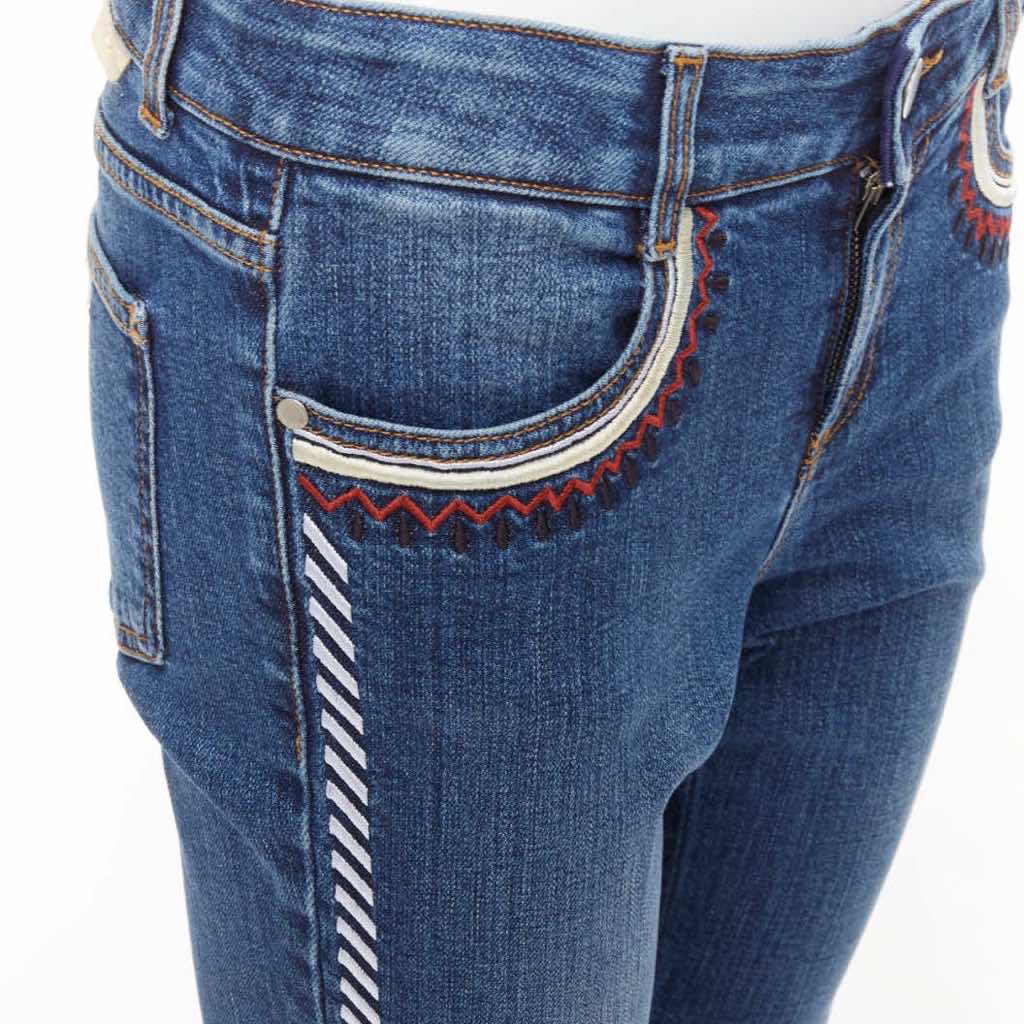 Stella Mccartney Embroidery Cropped Jeans - Back view