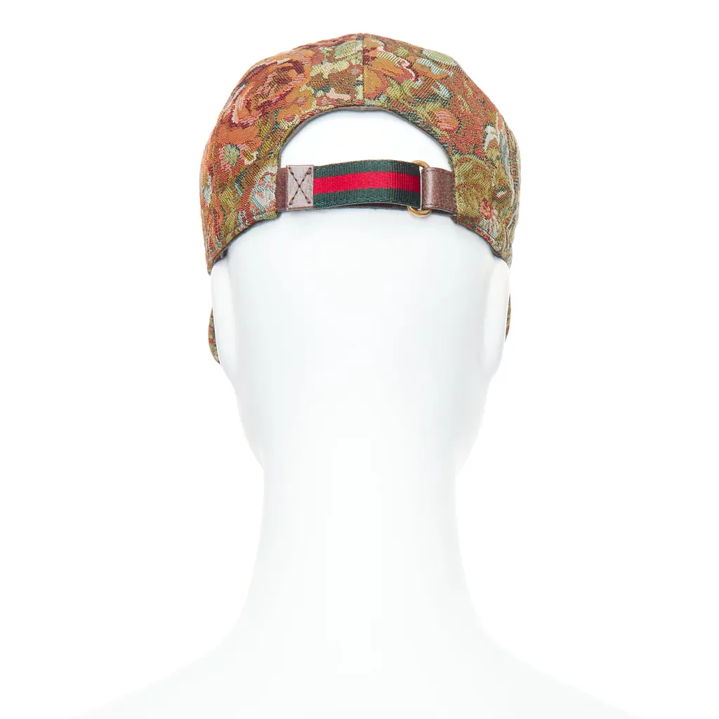 Gucci Floral Baseball Cap Green Polyester Never worn - Box View