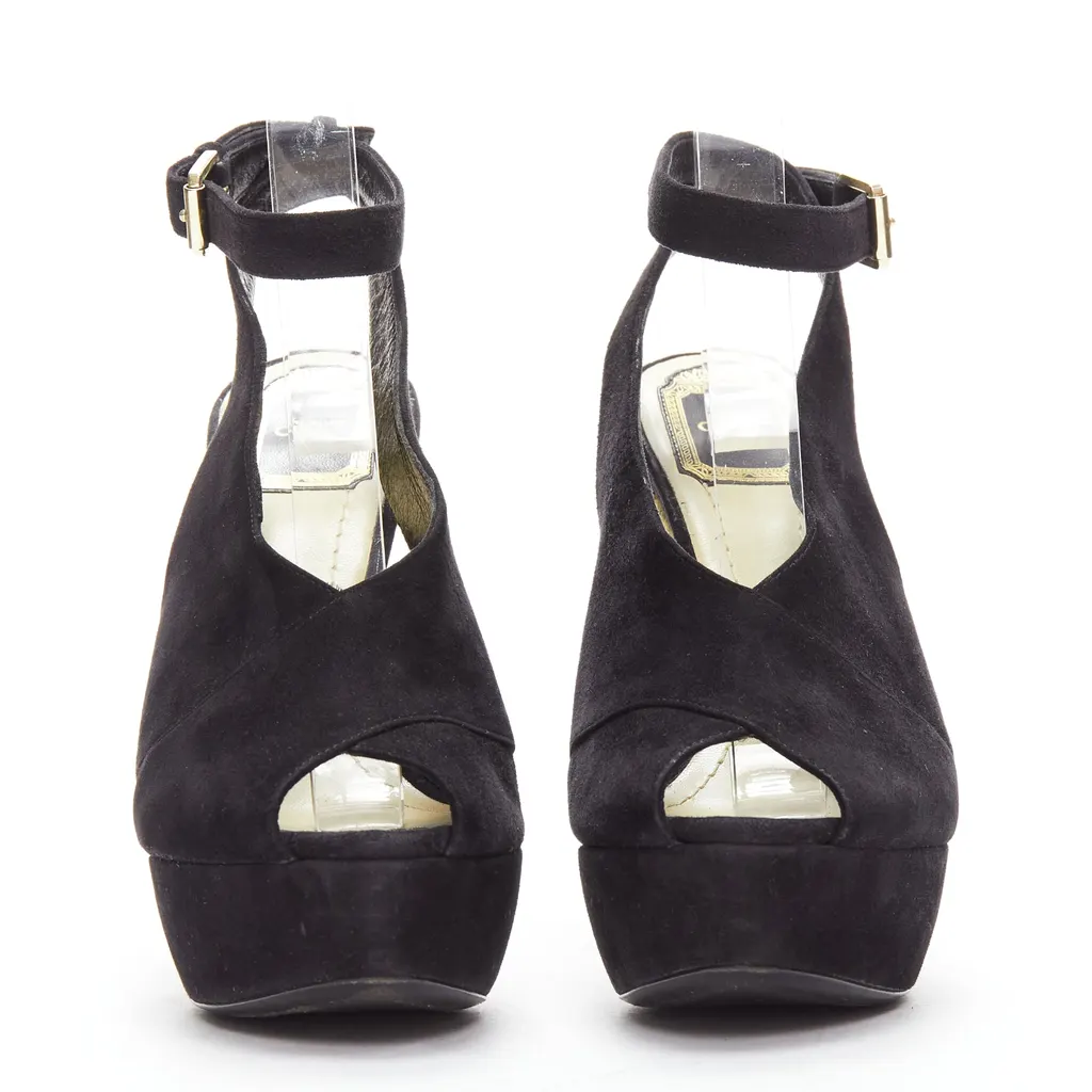 Dior Scaled Platforms Black Suede Good - Inside View