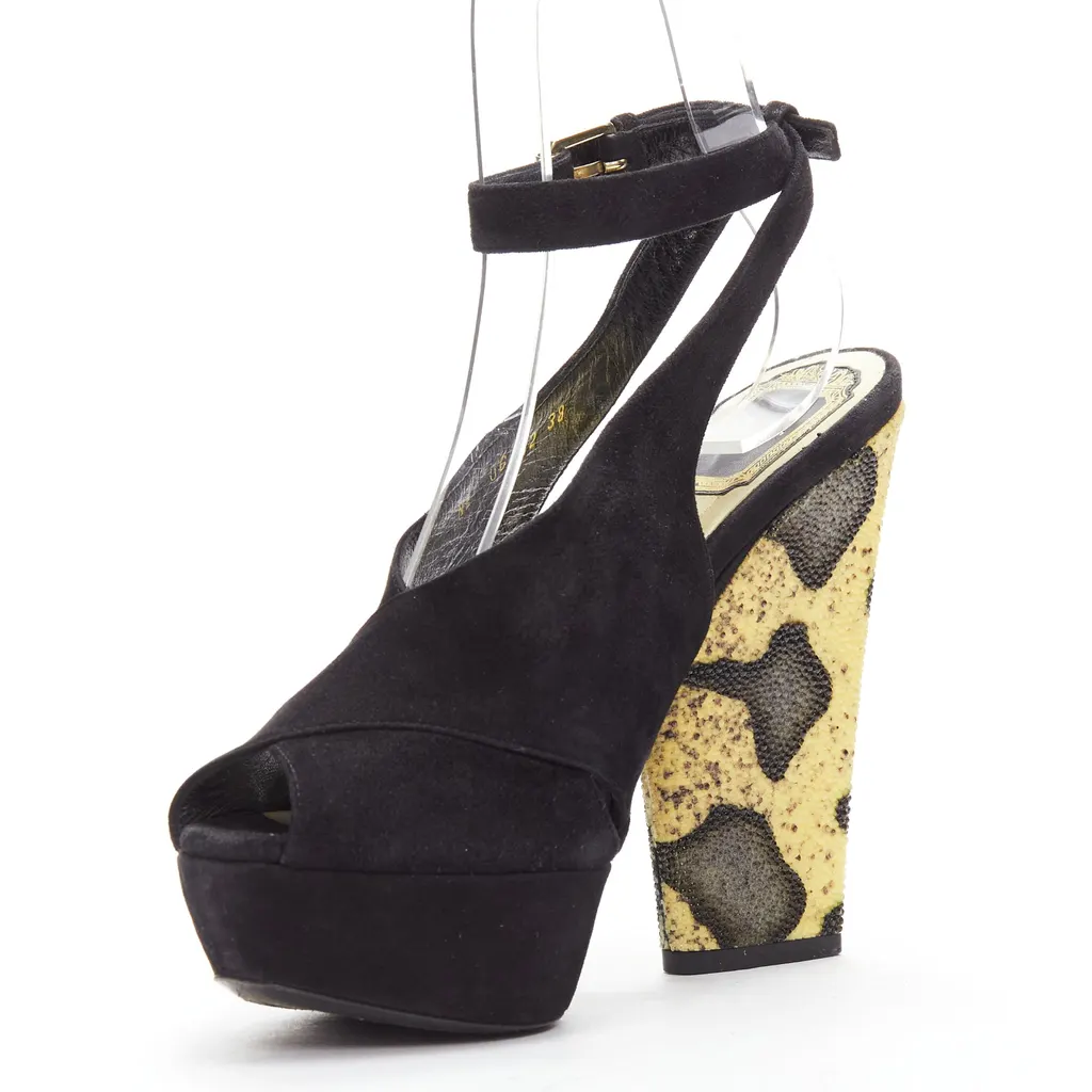 Dior Scaled Platforms Black Suede Good - Model View
