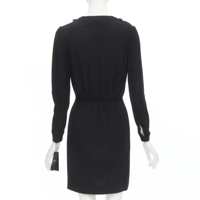 Saint Laurent Lace Ruffle Dress Black Polyester Never worn, with tag - Box View