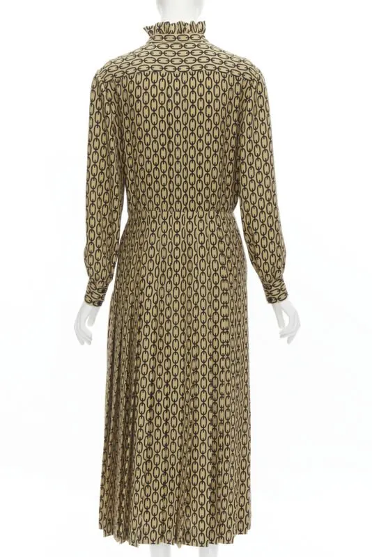 Celine Chain Frill Dress Yellow Wool Never worn, with tag - Box View