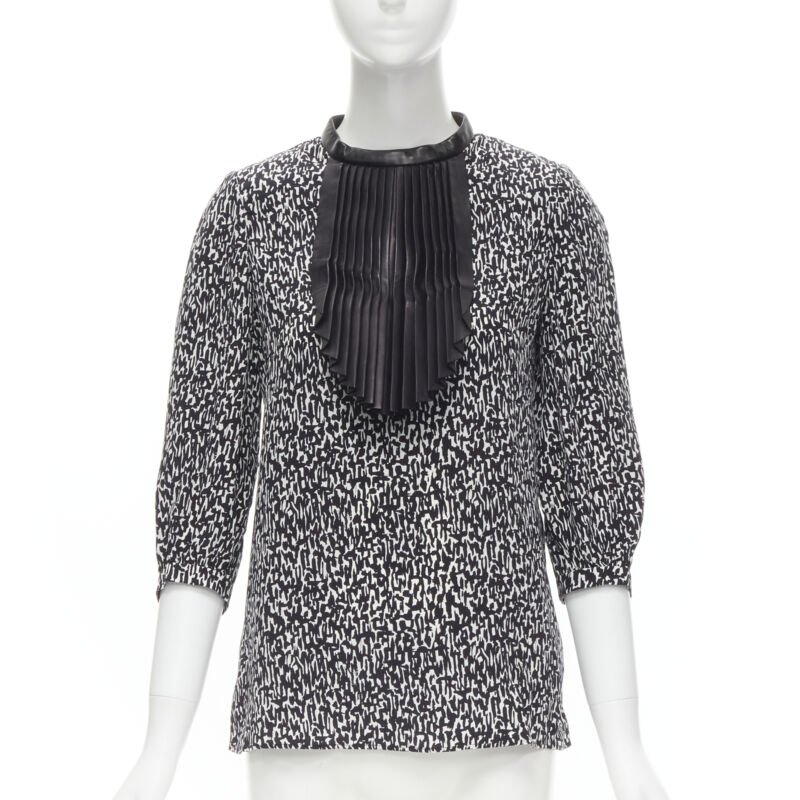 Saint Laurent Leather Bib Blouse