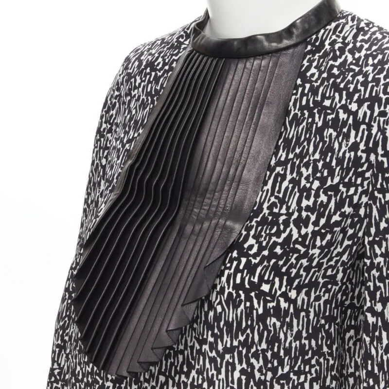 Saint Laurent Leather Bib Blouse Black Silk Very good - Back View